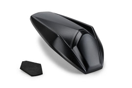 PUIG carbon rear seat cowl for Kawasaki motorcycle, body replacement part with sleek black finish and aerodynamic design.