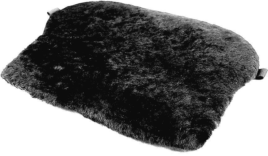 Pro Pad medium sheepskin seat pad with plush sheepskin surface, measuring 14x10 inches, designed for comfort and support.