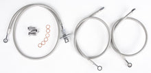 Load image into Gallery viewer, Streamline rear brake line for Honda Standard+4 motorcycle, showing the flexible metal brake hose with fittings.