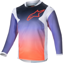Load image into Gallery viewer, Alpine Star Kids Racer Graphic 1 Jersey in light grey, hot orange, and black with racing-inspired design and branding.