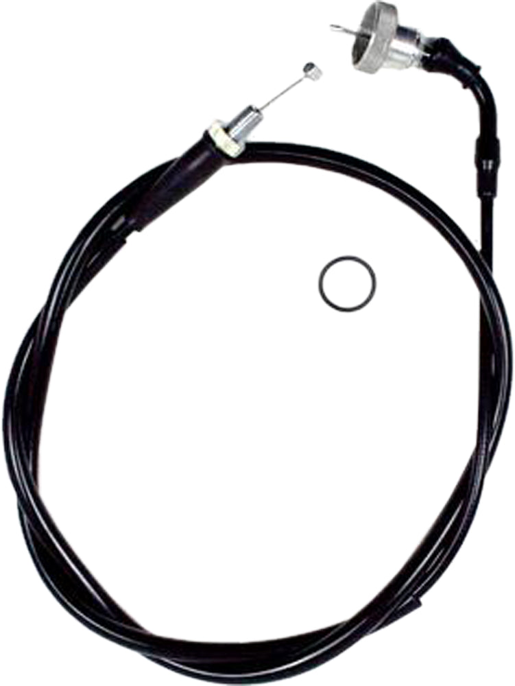 Black vinyl throttle cable by Motion Pro, 70-2546, with detailed metal fittings for motorcycle or ATV control lines.