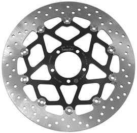 Brembo Serie Oro front floating brake rotor showing vented disc with Brembo branding and mounting holes for vehicle installation.