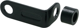 DRC front flasher holders, single bolt, set of two, motorcycle or bike turn signal mounts, black plastic construction.