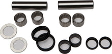 Load image into Gallery viewer, All Balls swingarm bearing kit for suspension, showing metal bearings and components in the kit.