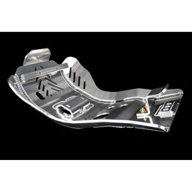 Enduro Engineering skid plate guard for motorcycle, durable metal design, mounted for off-road protection.