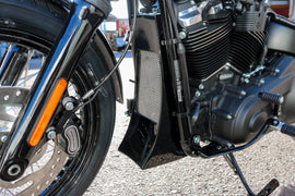 BAGGERNATION Swoop Chin Scoop M8 Softail motorcycle body part shown on black background.