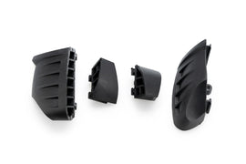 PUIG Rubber End Replacement Frame Slider Pro 2.0 for motorcycle, black, with durable rubber end cap and mounting hardware.