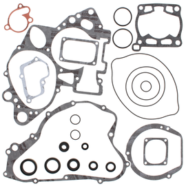 Vertex Complete Gasket Set with Oil Seals, featuring various gaskets and seals for engine repair, shown in the image.