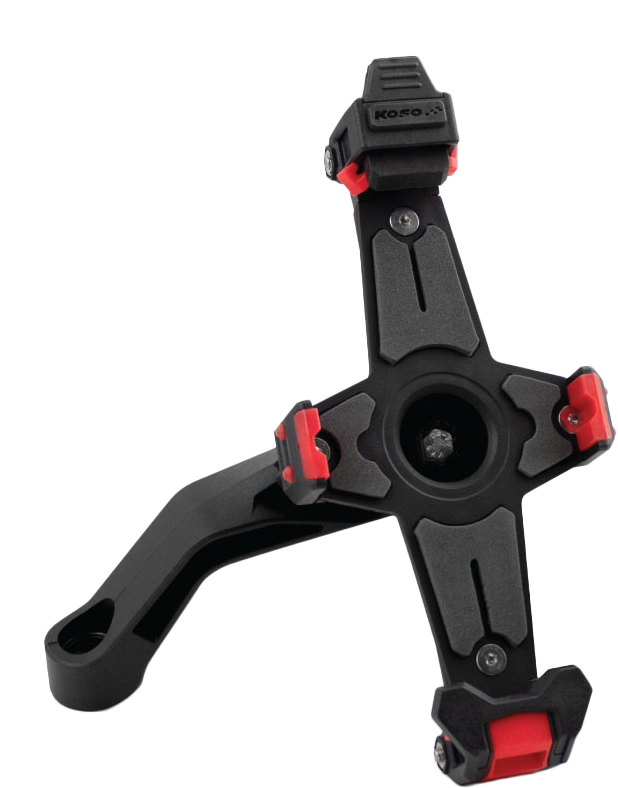 Koso North America X1 Evolution phone mount in black, designed for secure attachment to bikes or vehicles.