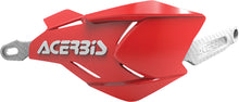 Load image into Gallery viewer, Acerbis X-Factory red and white handguard for motorcycle, showing durable plastic design with mounting hardware attached.