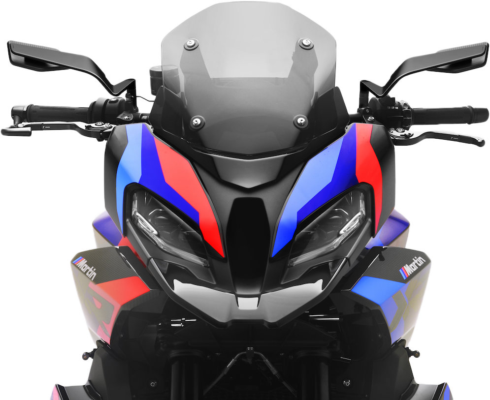 RIZOMA Stealth Naked Mirror Max universal pair in black, featuring sleek, minimalist motorcycle mirror design with reflective surfaces.