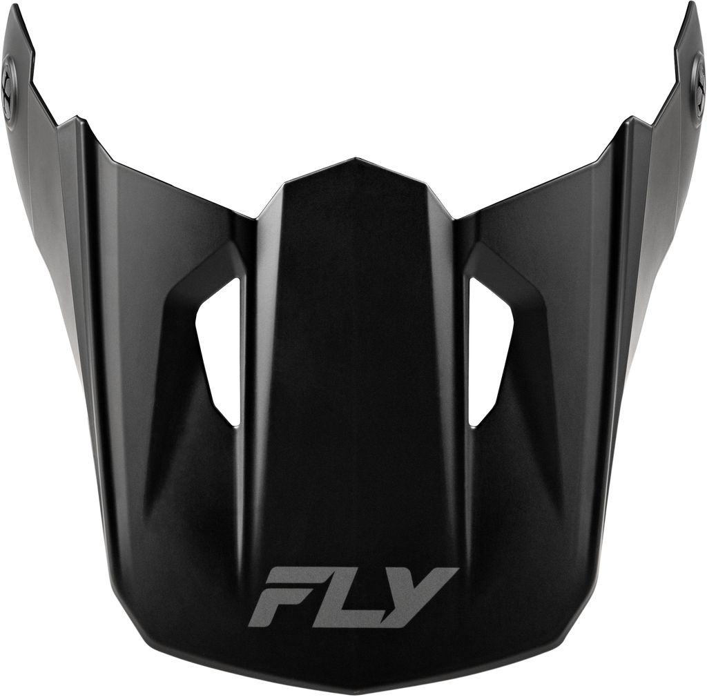 Fly Racing Youth Kinetic Solid Helmet visor in matte black, designed for youth motorcycle helmets with a sleek, protective look.