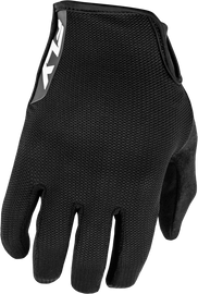 Black Fly Racing mesh gloves in XL size with breathable mesh fabric and secure wrist closure.
