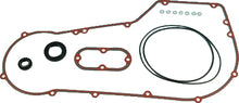 Load image into Gallery viewer, James Gasket primary cover gasket for Dyna Softail 5-speed, showing a paper gasket with detailed edges.