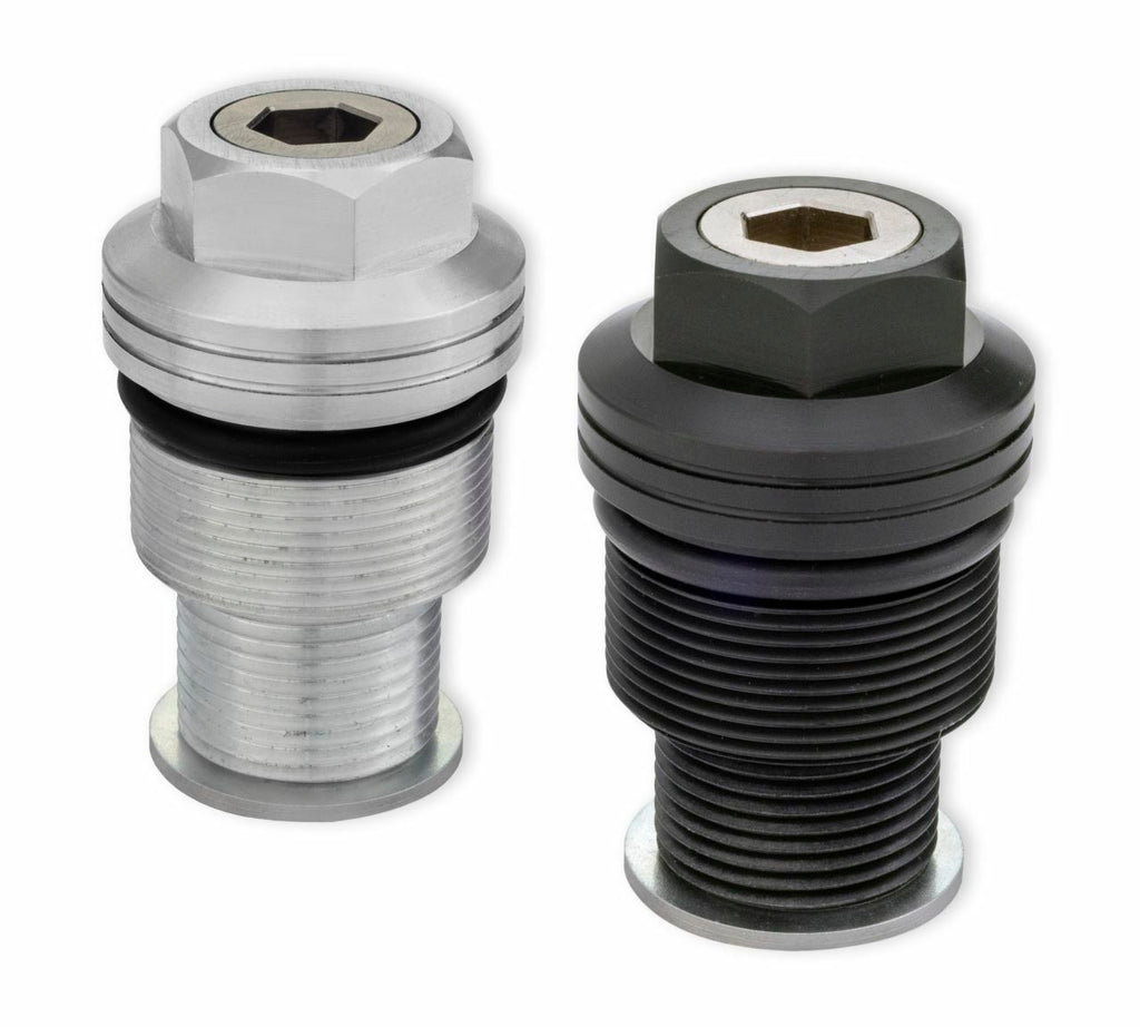 Black Burly Brand Fork Preload Adjuster for 49mm suspension forks, shown on a motorcycle suspension component.
