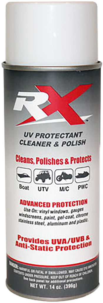 Hardline UV Protectant Cleaner Polish 14oz bottle, chemical product for vehicle surface protection and shine.