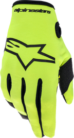 Yellow and black Alpine Star Radar gloves in XL size, featuring protective design and sporty look for motorcycle riding.