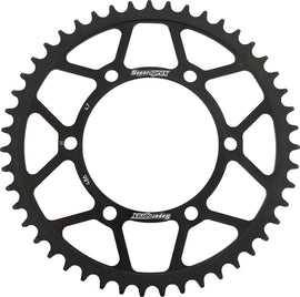 Supersprox steel rear sprocket, 47-tooth, black, designed for Honda, Kawasaki, Yamaha off-road motorcycles.