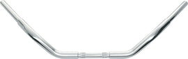 Wild 1 Chubby Dresser Bar Chrome handlebars showing sleek, curved design with chrome finish, suitable for motorcycle handlebars.