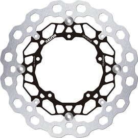 GALFER Cubiq floating front brake rotor for motorcycles, featuring vented design and precise machining for optimal braking performance.