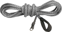 Load image into Gallery viewer, KFI Products 12-foot synthetic winch plow cable in smoke color, designed for heavy-duty winching and plowing applications.