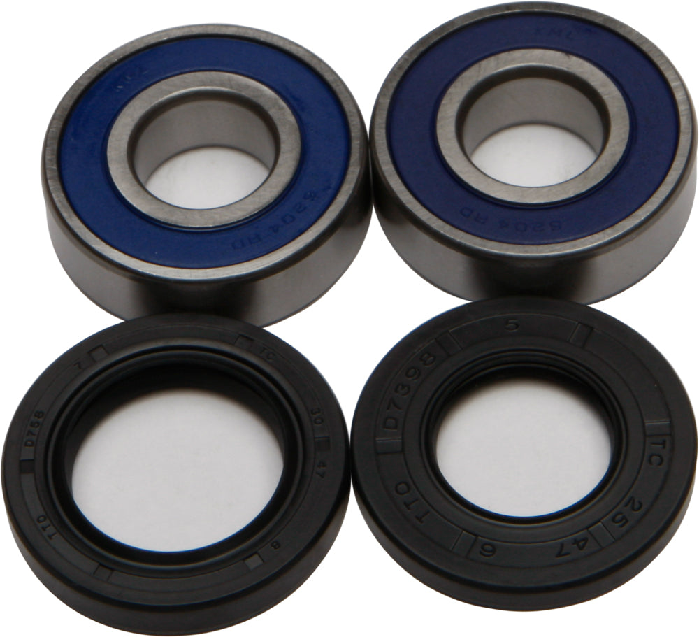 All Balls drive wheel bearing and seal kit, model 22-51647, showing metal bearings and rubber seals for motorcycle or vehicle wheel assembly.