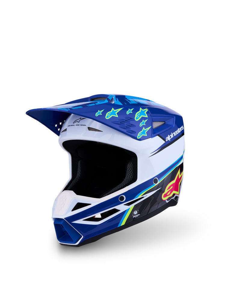S M3 Falcon Yth Hlmt Ece06/Dot Blu/Wh/Blk/Pink Fl/Yl Fl Gl Yl