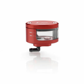 RIZOMA Next clutch reservoir in red with mounting hardware for motorcycle clutch system.