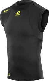 EVS black CTR vest in large size, showing front view with adjustable straps and padded design for protection and comfort.