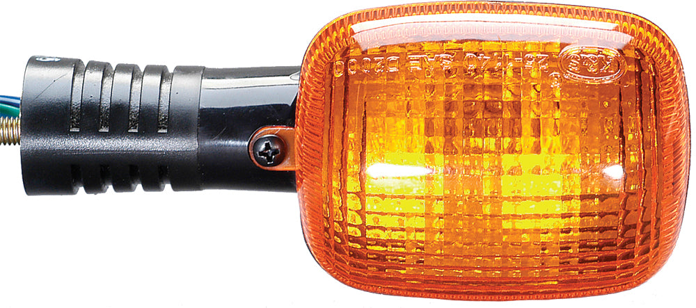 K&S Technologies front turn signal illumination for vehicles, showing the clear plastic lens and mounting hardware.