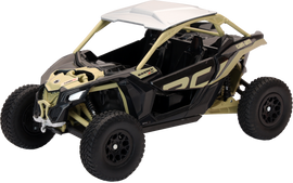 New Ray Toys 1:18 scale Can Am Maverick X3 X RC Turbo black and tan accessory model, detailed miniature vehicle.