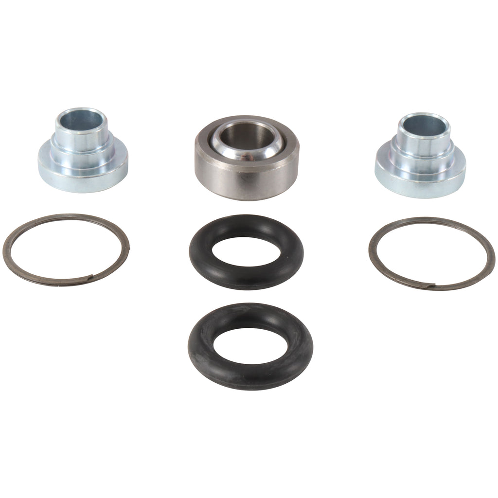 All Balls Shock Bearing Kit 22-10025 for suspension, showing black bearings and mounting components in a close-up view.