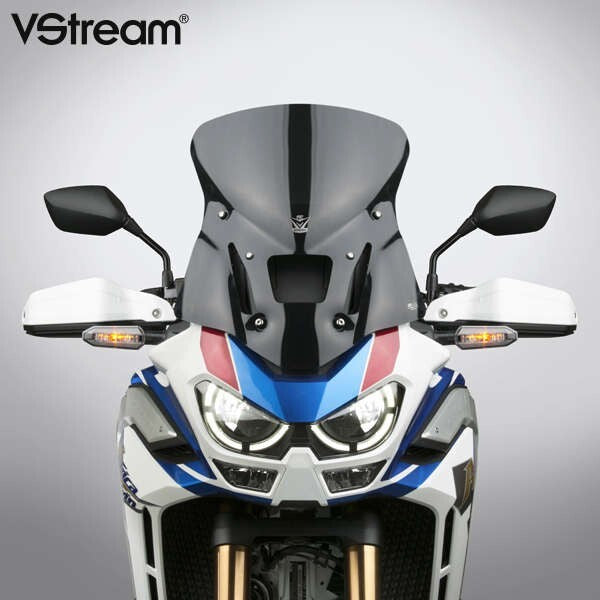 National Cycle Vstream Sport dark tint motorcycle windshield, transparent windscreen with aerodynamic design and mounting hardware visible.