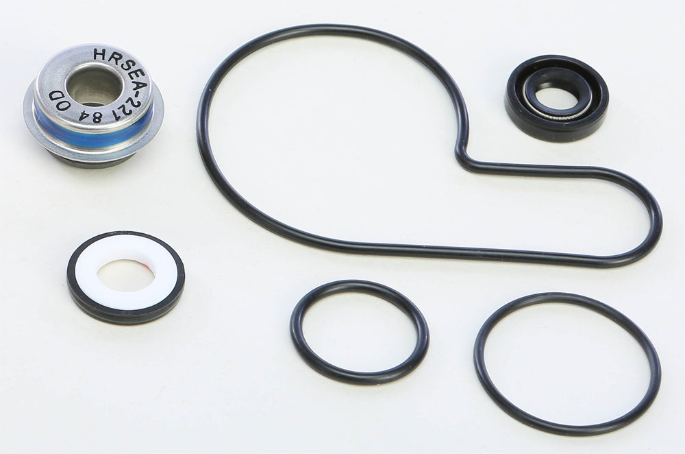 Hot Rods Water Pump Kit 421-W0054 for engine, showing metal water pump with mounting hardware and gaskets on a white background.