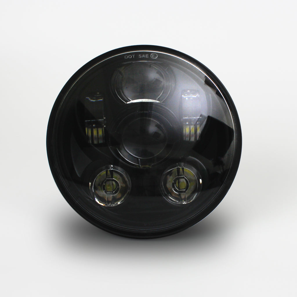 Black Cyron Lighting 5.75-inch headlight with 6 projector beams, designed for enhanced visibility and styling.