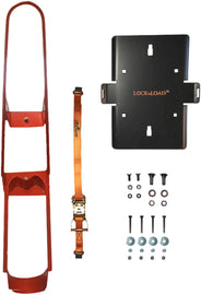 Lock and Load dirt bike and mountain bike wheel chock for trailer towing, securing wheels during transportation.