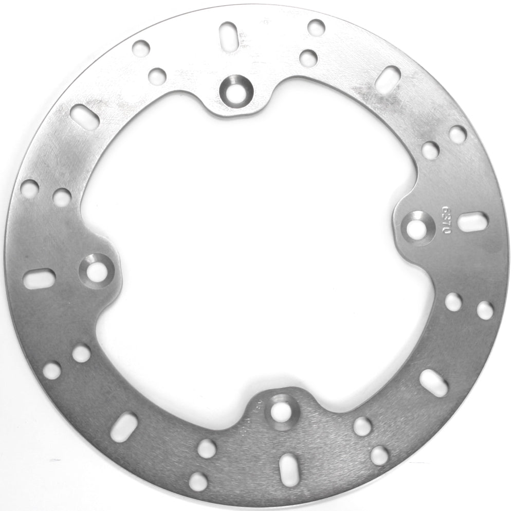 EBC Motorcycle Brakes standard rotor 15-6370 with vented design, metallic finish, and mounting holes for motorcycle braking system