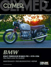 Load image into Gallery viewer, Clymer BMW R-Series repair manual showing detailed diagrams and instructions for engine and maintenance tools.