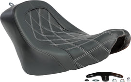 Danny Gray Weekday Solo seat with diamond and air-filled features for Harley-Davidson models from 2018 and up.
