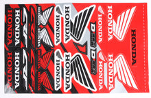 Load image into Gallery viewer, DCOR Honda decal sheet with various graphics and stickers for vehicle customization, featuring colorful automotive decals.