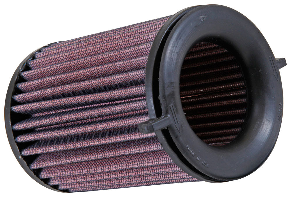 K&N Air Filter 708015 for vehicle air intake, showing the reusable cotton filter element with rubber edge seal.