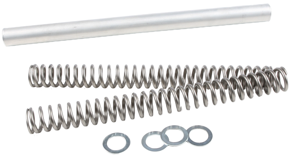 Race Tech suspension fork spring, 0.46kg, compatible with motorcycle forks, shown in silver with coil design.