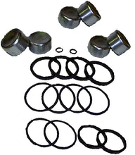 Load image into Gallery viewer, Cycle Pro brake caliper rebuild kit with pistons for trike 6-piston caliper model 865-01400, showing brake components and pistons.