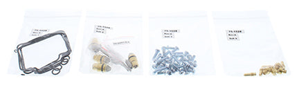 All Balls bike carburetor rebuild kit for intake and fuel system, including gaskets and seals, shown in the image.