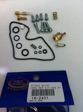 Load image into Gallery viewer, K&amp;L Carburetor Repair Kit 118-2431 with intake and fuel system components for motorcycle carburetor repair.