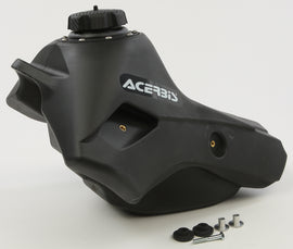 Acerbis black 2.7-gallon fuel tank with a sleek, matte finish, designed for motorcycle or off-road vehicle applications.