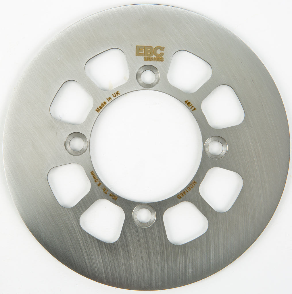 EBC Motorcycle Brakes Standard Rotor 15-6145 showing a metal brake rotor with vented design and mounting holes for motorcycle braking system.