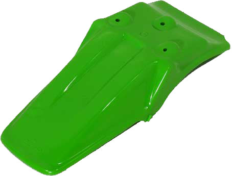 Acerbis green rear fender for motorcycle with mounting points, designed for durability and a sleek look.