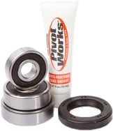 Pivot Works rear wheel bearing kit 52-03601 for drive systems, featuring bearings and components for motorcycle wheel maintenance.
