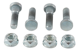 All Balls wheel stud kit with multiple metal wheel studs and fittings, arranged on a white background for automotive hardware.